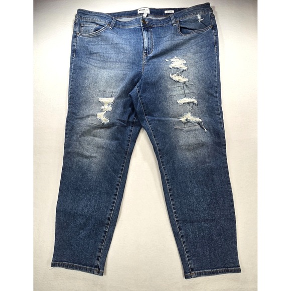 William Rast Denim - William Rast Women 22W Ankle Skinny Jeans Distressed Medium Wash Denim Plus Size